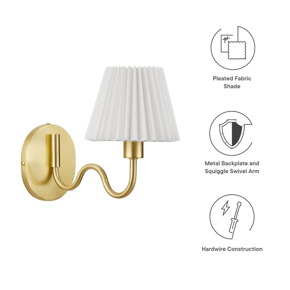 Wave Squiggle Arm Wall Sconce in Brass by Modway - Image 4