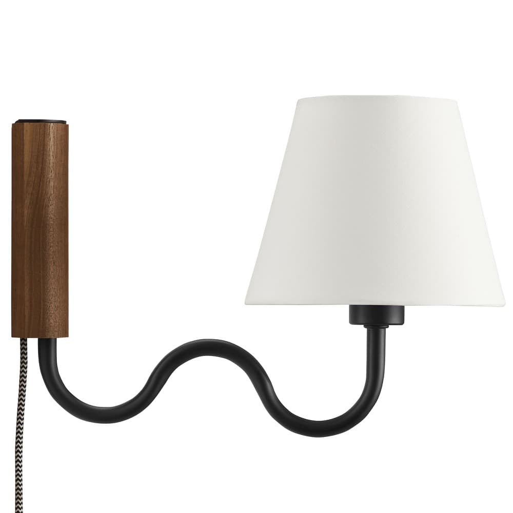 Sunlit Squiggle Arm Wall Sconce in Walnut Black by Modway