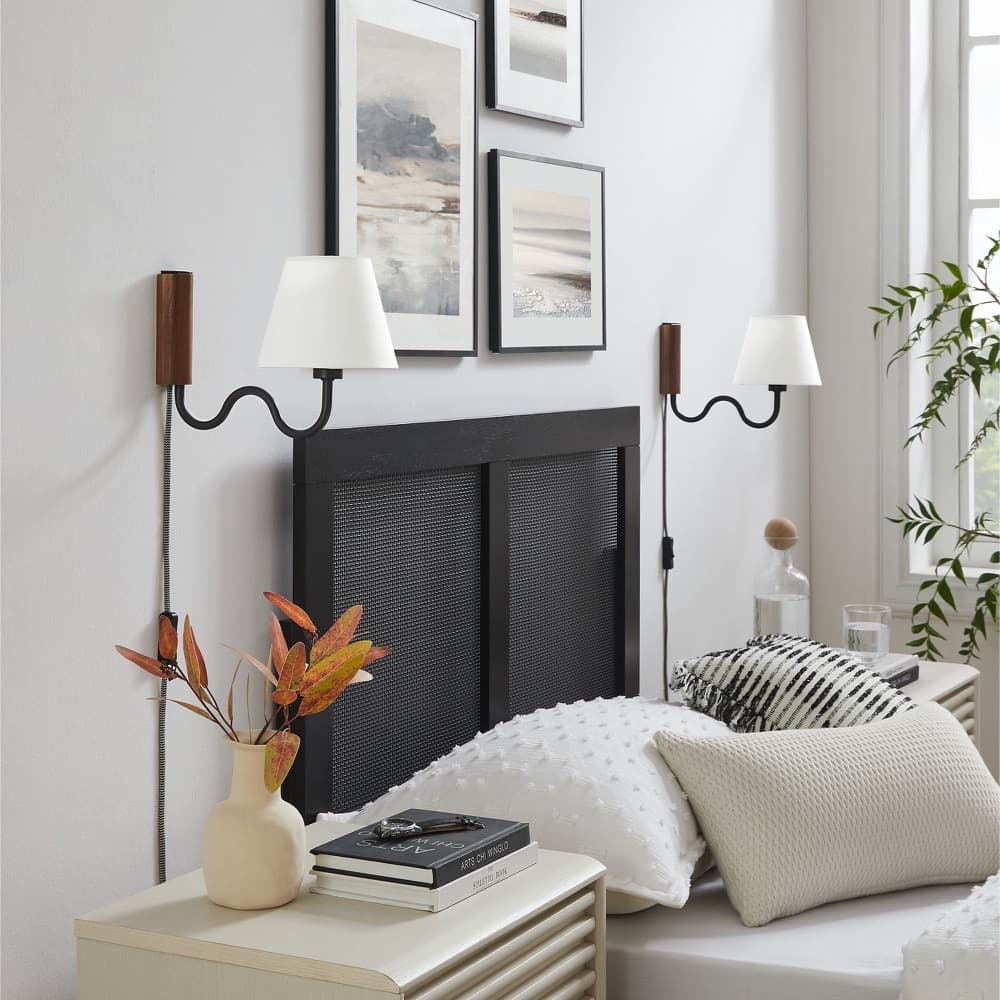 Sunlit Squiggle Arm Wall Sconce in Walnut Black by Modway - Image 10