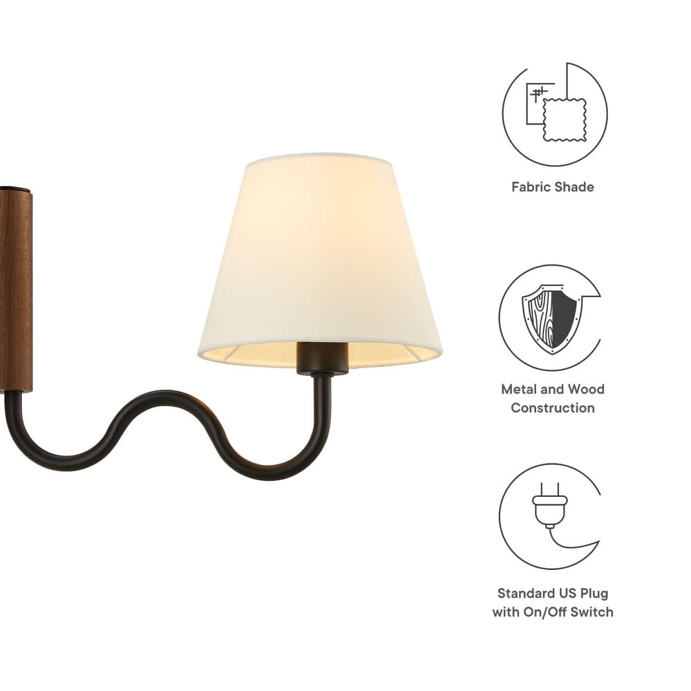 Sunlit Squiggle Arm Wall Sconce in Walnut Black by Modway - Image 4