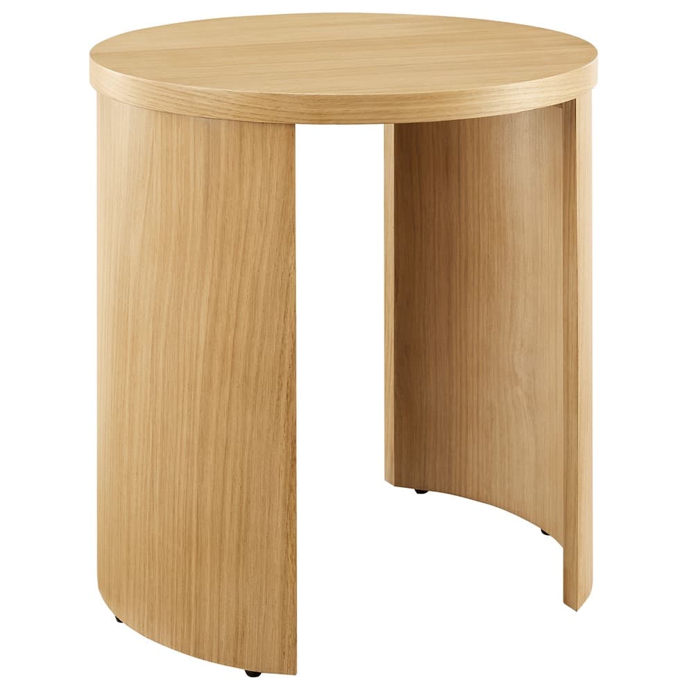 Aspect Round Wood End Table by Modway in Oak by Modway