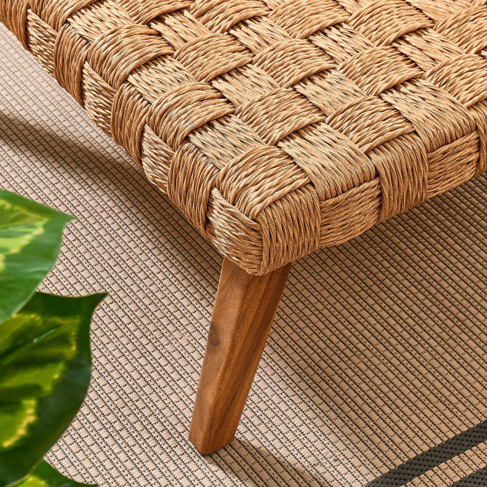 Thames Outdoor Patio Wicker Outdoor Patio Rattan Coffee Table in Natural by Modway - Image 11