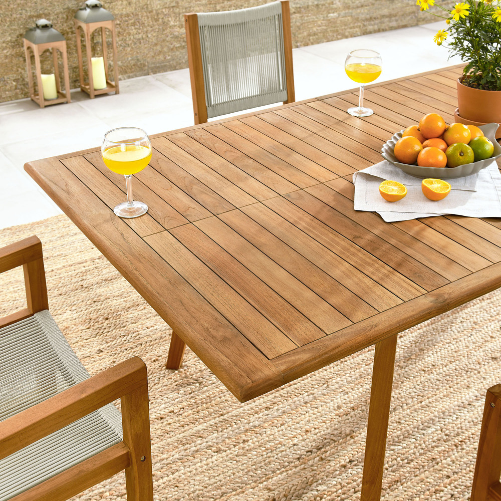 Vienna 7-Piece Outdoor Patio Teak and Rope Dining Set in Natural Natural by Modway - Image 16