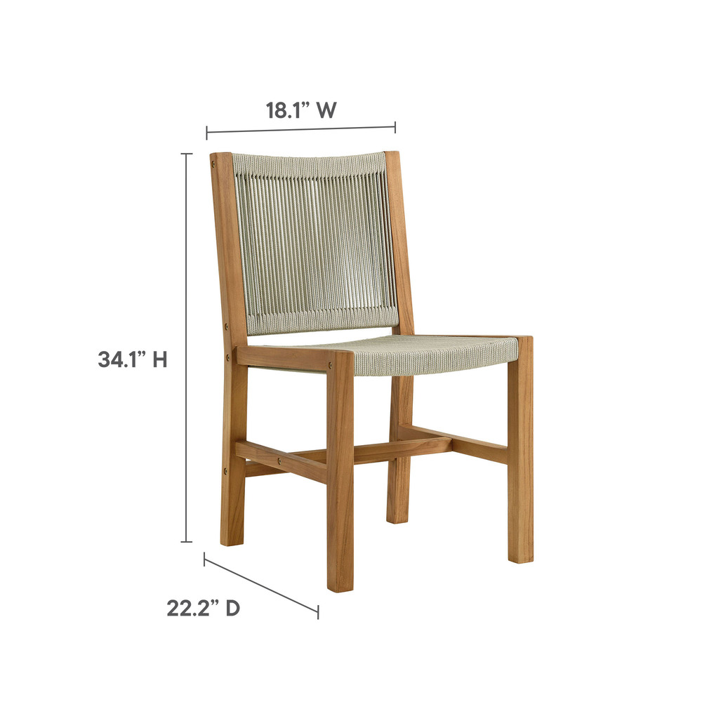 Vienna 7-Piece Outdoor Patio Teak and Rope Dining Set in Natural Natural by Modway - Image 2