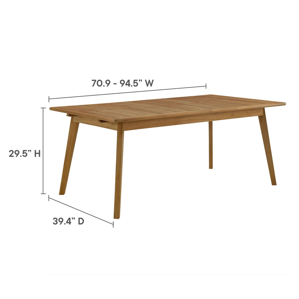 Vienna 7-Piece Outdoor Patio Teak and Rope Dining Set in Natural Natural by Modway - Image 4