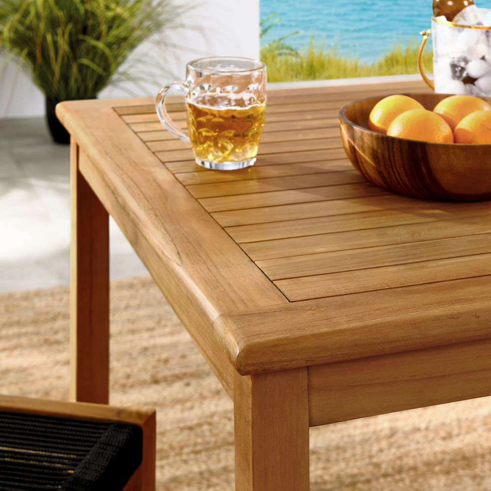 Vienna 3-Piece Outdoor Patio Teak and Rope Dining Set with Armless Chiars in Natural Black by Modway - Image 12