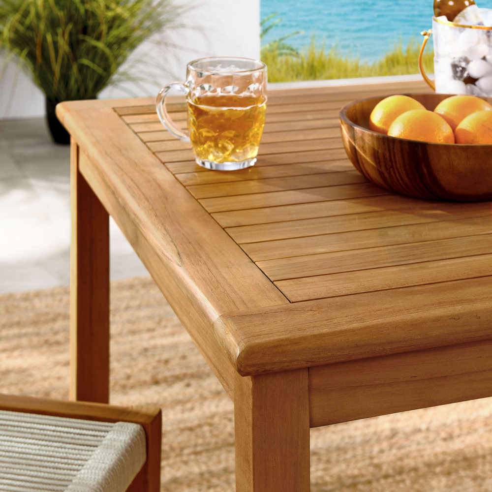 Vienna 3-Piece Outdoor Patio Teak and Rope Dining Set with Armless Chiars in Natural Natural by Modway - Image 12