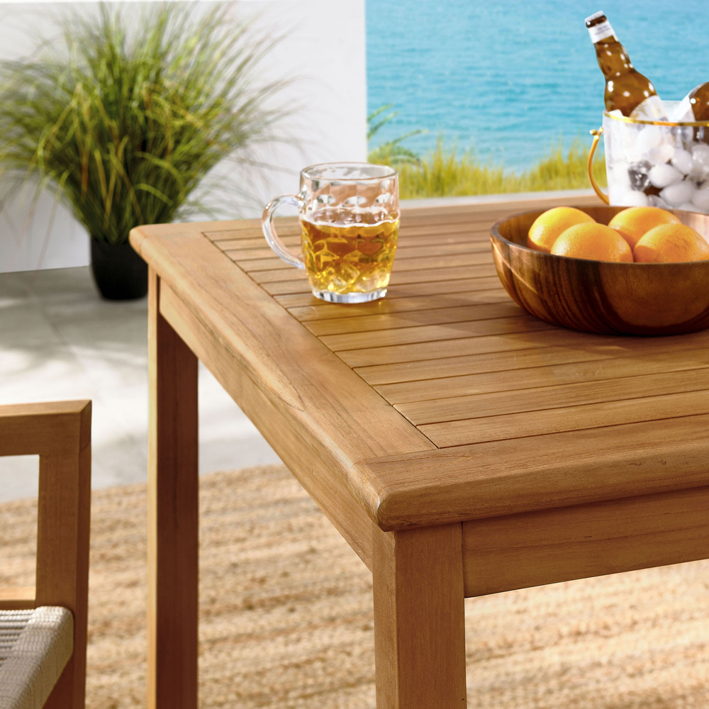 Vienna 3-Piece Outdoor Patio Teak and Rope Dining Set with Armchairs in Natural Natural by Modway - Image 12