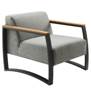 Sauve Outdoor Patio Aluminum and Fabric Armchair in Charcoal Light Gray by Modway