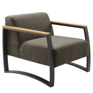 Sauve Outdoor Patio Aluminum and Fabric Armchair in Charcoal Smoke by Modway