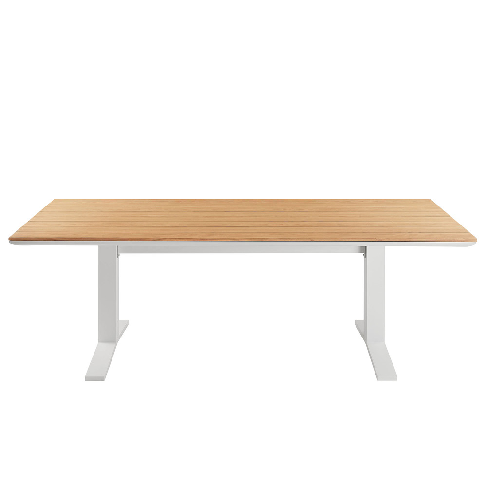 Gavelston 91" Outdoor Patio Aluminum Dining Table in Natural White by Modway - Image 5