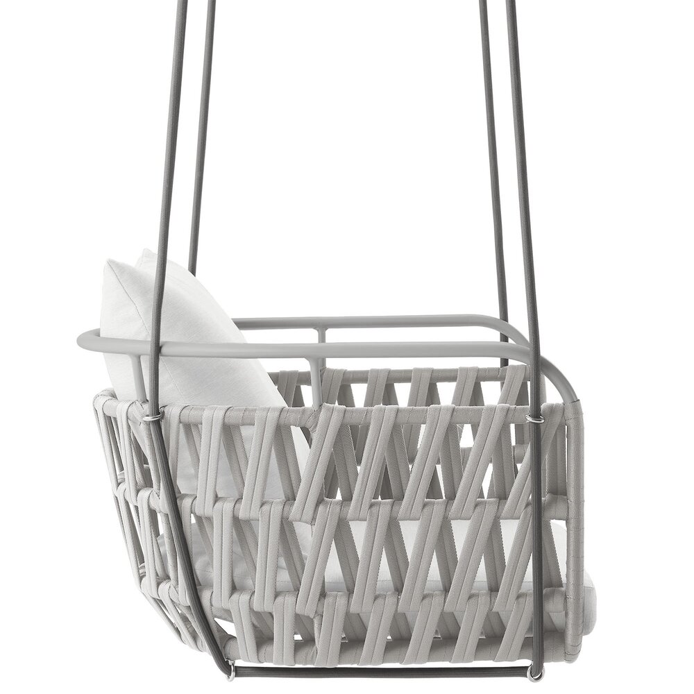 Kaliah Outdoor Patio Aluminum Swing Chair in Light Gray White by Modway - Image 4