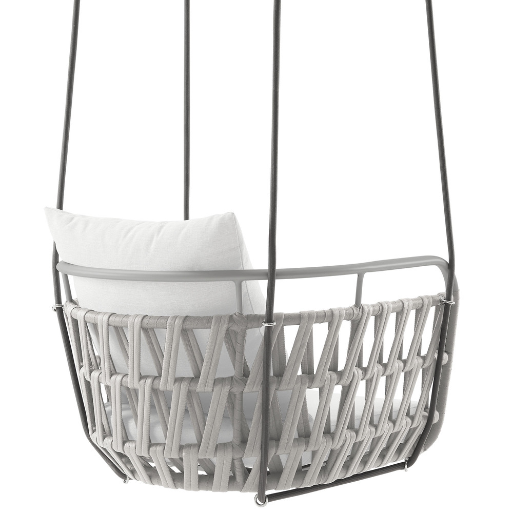 Kaliah Outdoor Patio Aluminum Swing Chair in Light Gray White by Modway - Image 5