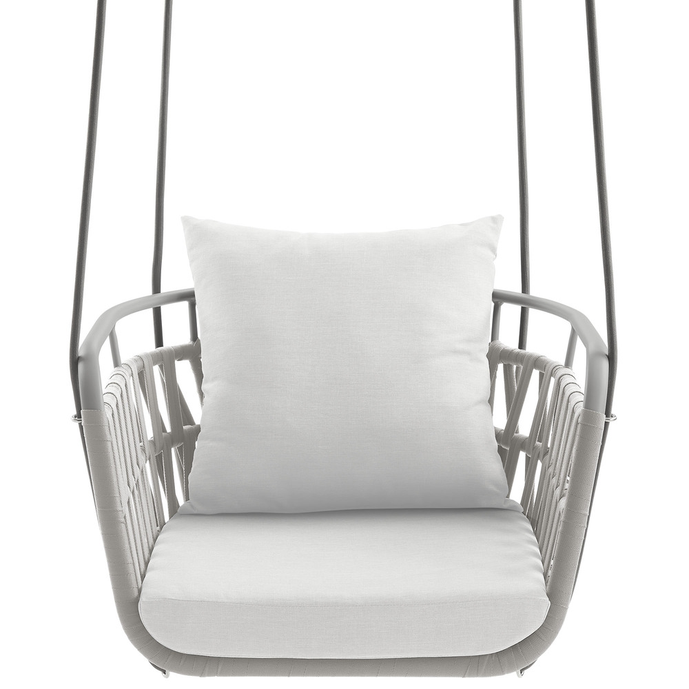 Kaliah Outdoor Patio Aluminum Swing Chair in Light Gray White by Modway - Image 6