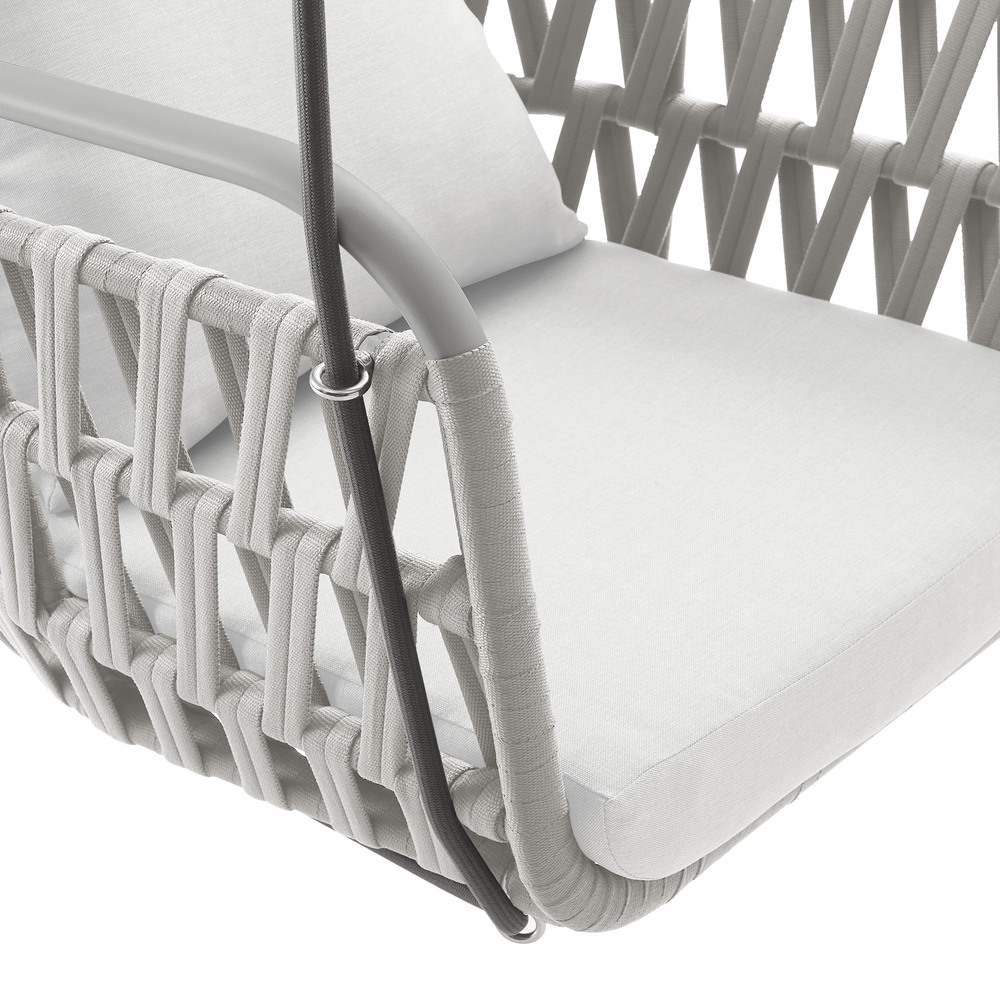 Kaliah Outdoor Patio Aluminum Swing Chair in Light Gray White by Modway - Image 7