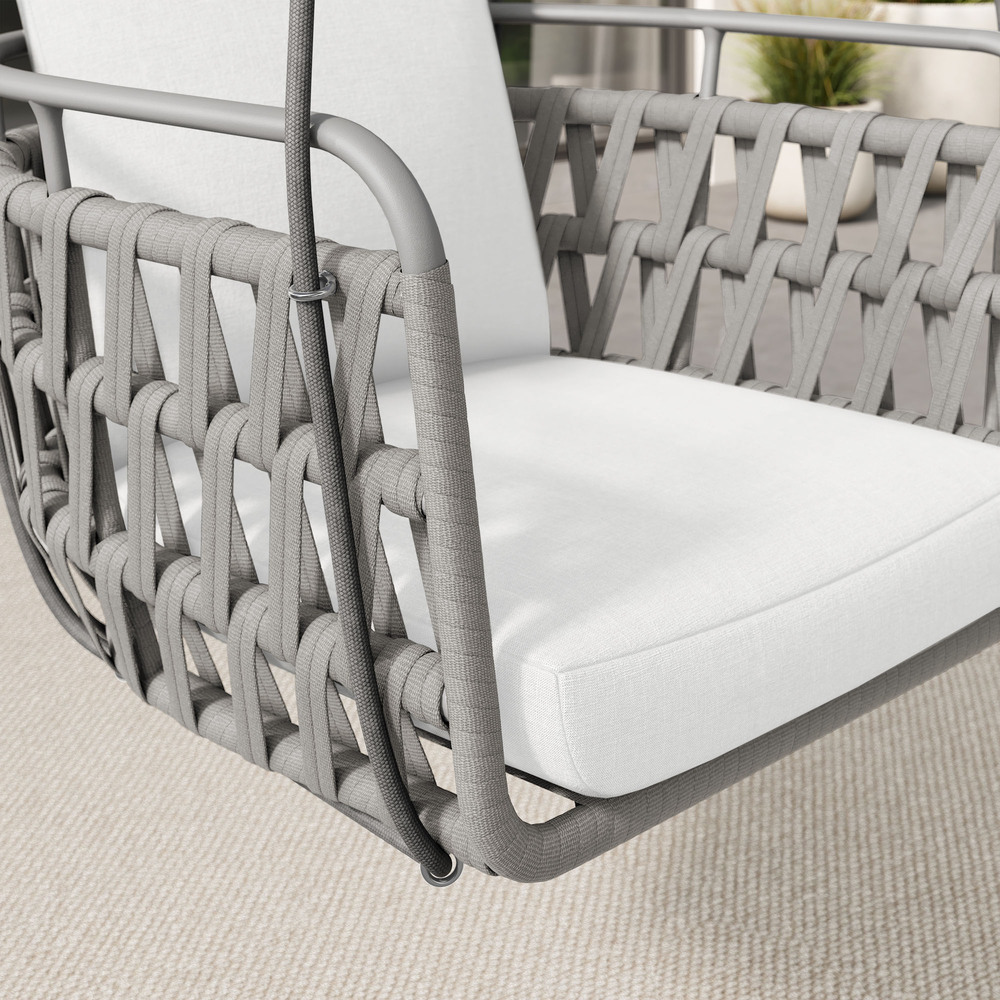 Kaliah Outdoor Patio Aluminum Swing Chair in Light Gray White by Modway - Image 11