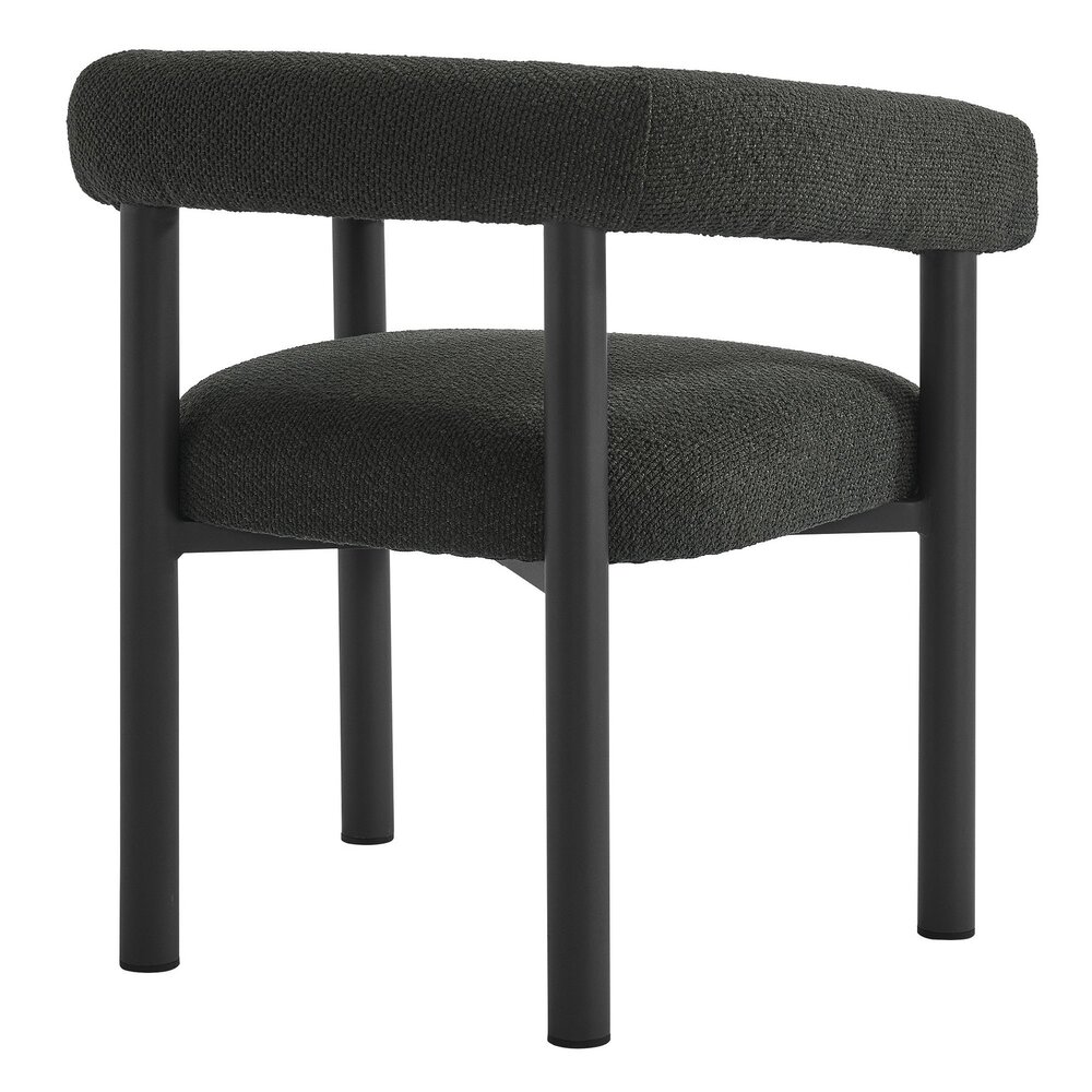 Nautica 5-Piece Round Outdoor Patio Aluminum Dining Table and Chairs Set in Charcoal Graphite by Modway - Image 10