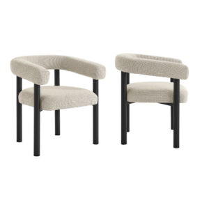 Nautica Outdoor Patio Aluminum Dining Armchairs Set of 2 in Ivory Graphite by Modway