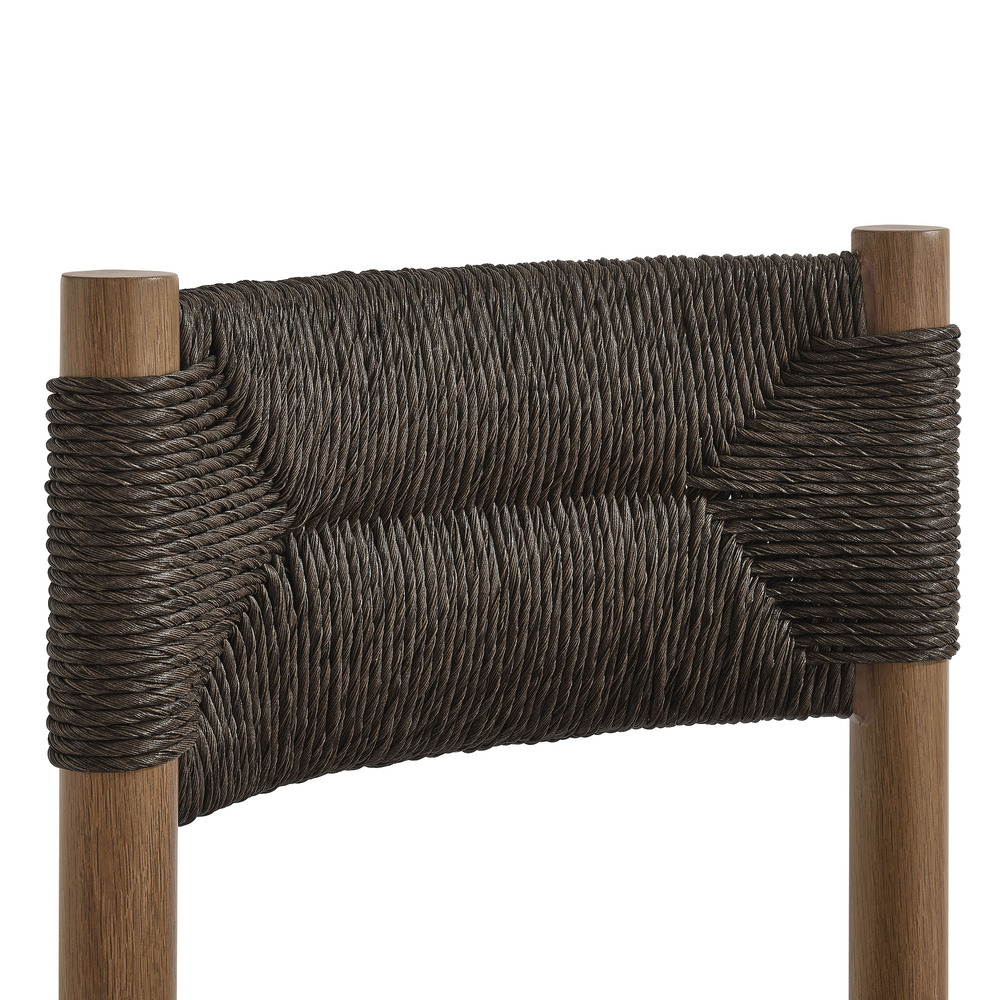 Parkland Outdoor Patio Rattan and Aluminum Dining Side Chairs Set of 2 in Walnut by Modway - Image 8