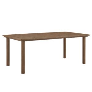 Parkland 76" Outdoor Patio Aluminum Dining Table by Modway in Walnut by Modway