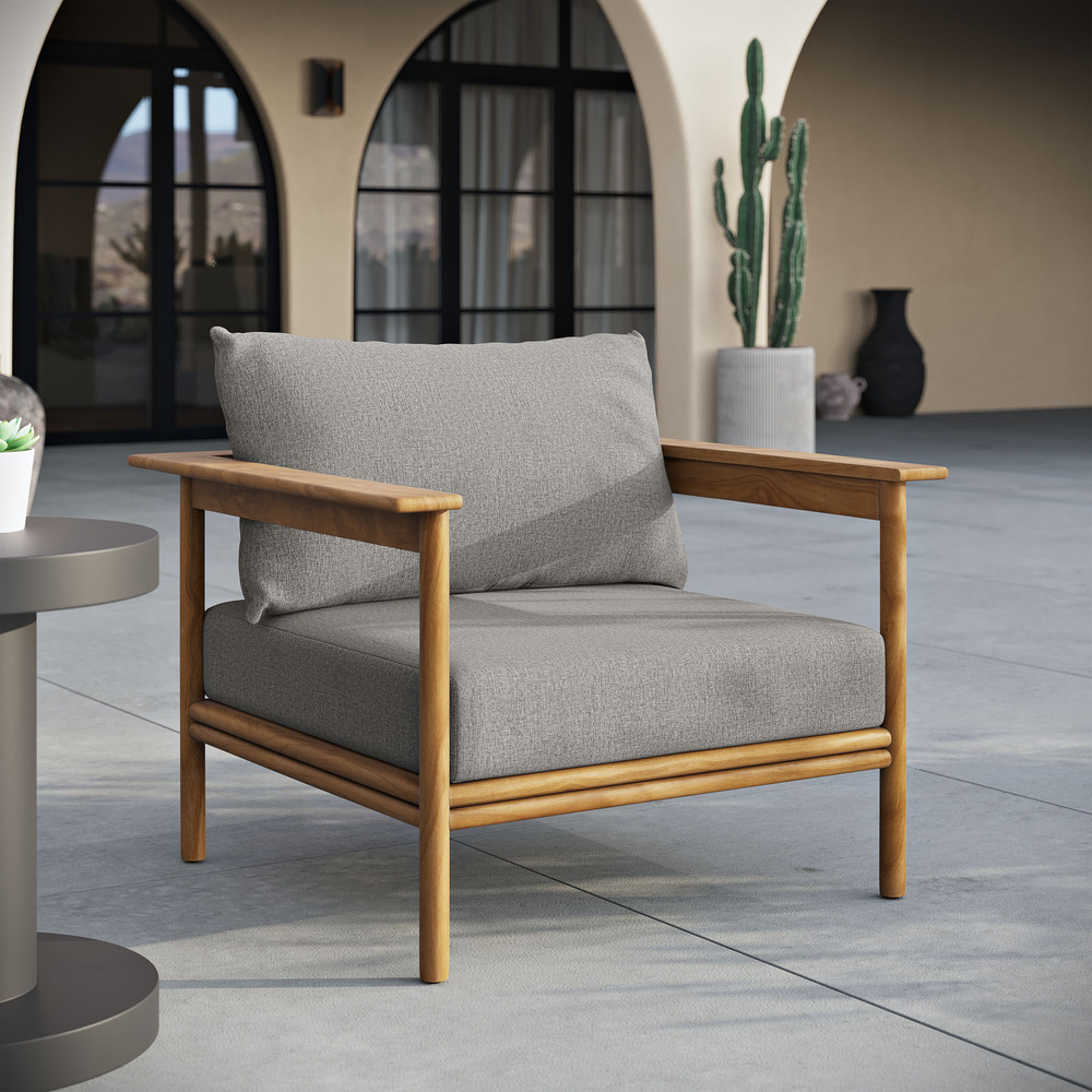 Wren Outdoor Patio Teak Wood Armchair in Natural Driftwood by Modway - Image 9