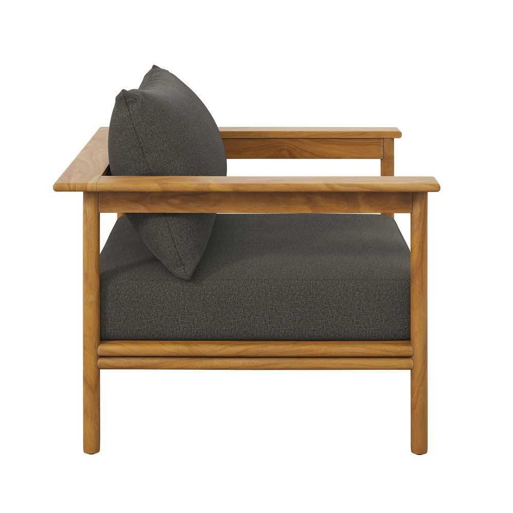 Wren Outdoor Patio Teak Wood Armchair in Natural Flint Gray by Modway - Image 4