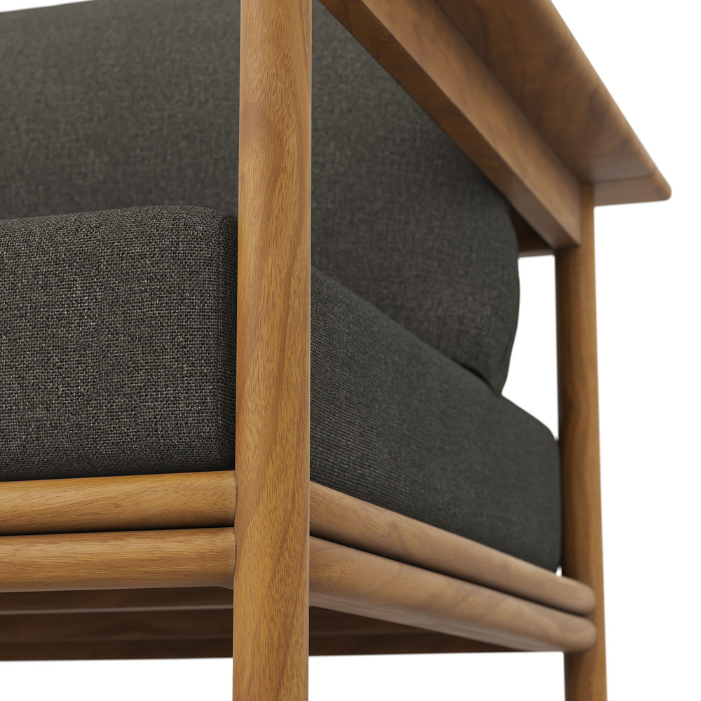 Wren Outdoor Patio Teak Wood Armchair in Natural Flint Gray by Modway - Image 8
