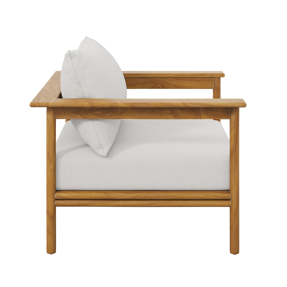 Wren Outdoor Patio Teak Wood Armchair in Natural Sail by Modway - Image 4