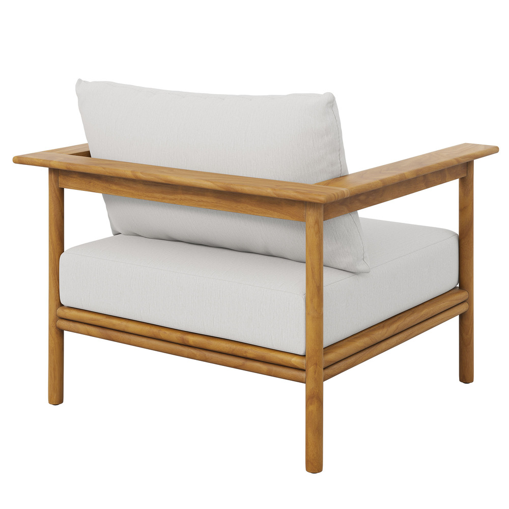 Wren Outdoor Patio Teak Wood Armchair in Natural Sail by Modway - Image 5