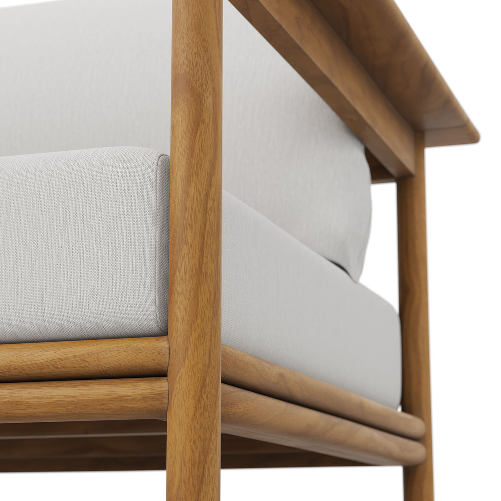 Wren Outdoor Patio Teak Wood Armchair in Natural Sail by Modway - Image 8