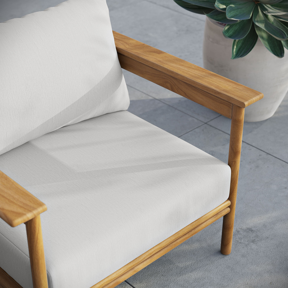 Wren Outdoor Patio Teak Wood Armchair in Natural Sail by Modway - Image 10