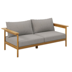 Wren Outdoor Patio Teak Wood Sofa in Natural Driftwood by Modway