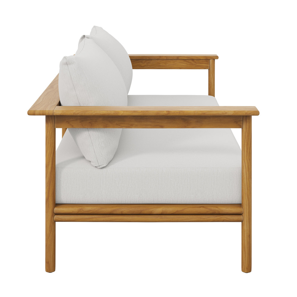 Wren Outdoor Patio Teak Wood Sofa in Natural Sail by Modway - Image 4