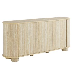 Overture 63" Oval Faux Travertine Sideboard by Modway in Travertine by Modway