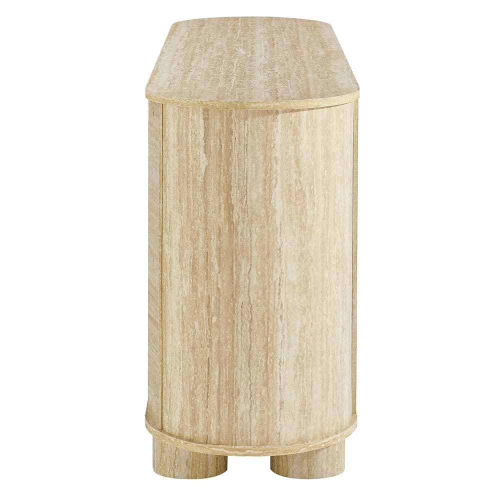 Overture 63" Oval Faux Travertine Sideboard in Travertine by Modway - Image 4