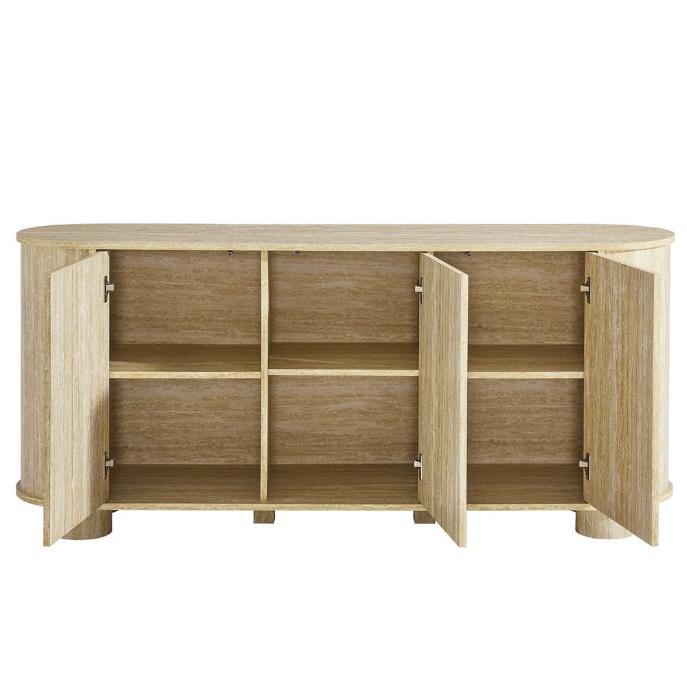 Overture 63" Oval Faux Travertine Sideboard in Travertine by Modway - Image 6