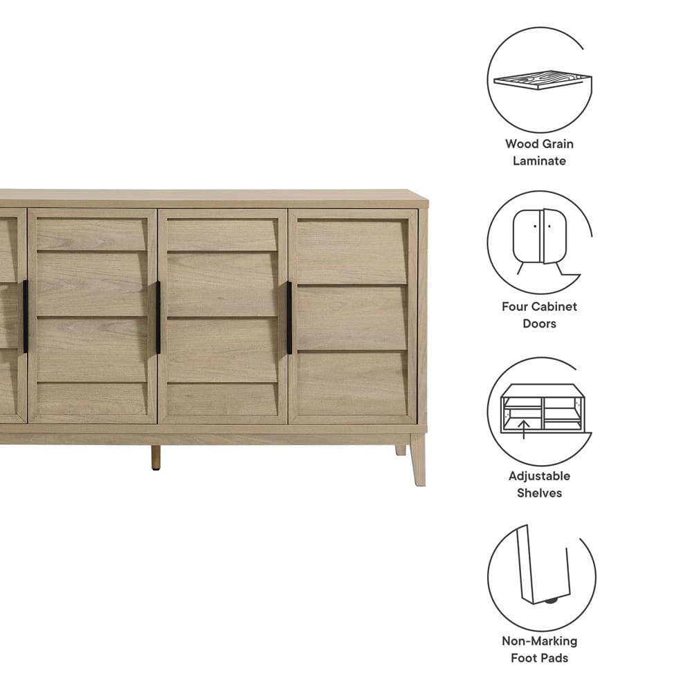 Sinya 4-Door Sideboard in Light Oak by Modway - Image 2