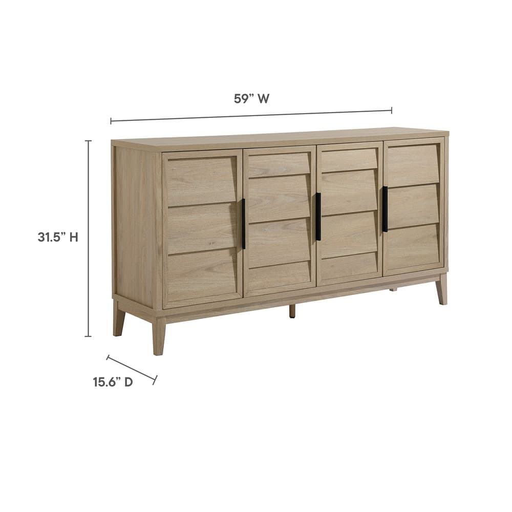 Sinya 4-Door Sideboard in Light Oak by Modway - Image 3