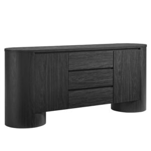 Duval 71" Rounded Sideboard Storage Cabinet by Modway in Black by Modway