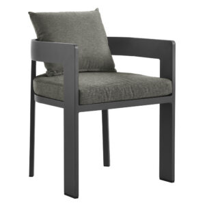 Tahoe Outdoor Patio Aluminum Dining Chair in Gray Charcoal by Modway