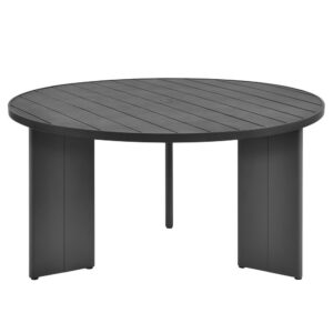 Tahoe Round Outdoor Patio Aluminum Dining Table in Gray by Modway