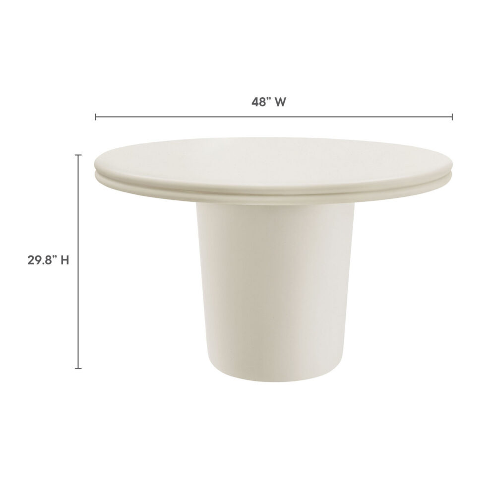 Brion 48" Indoor - Outdoor Patio Concrete Round Dining Table by Modway ...