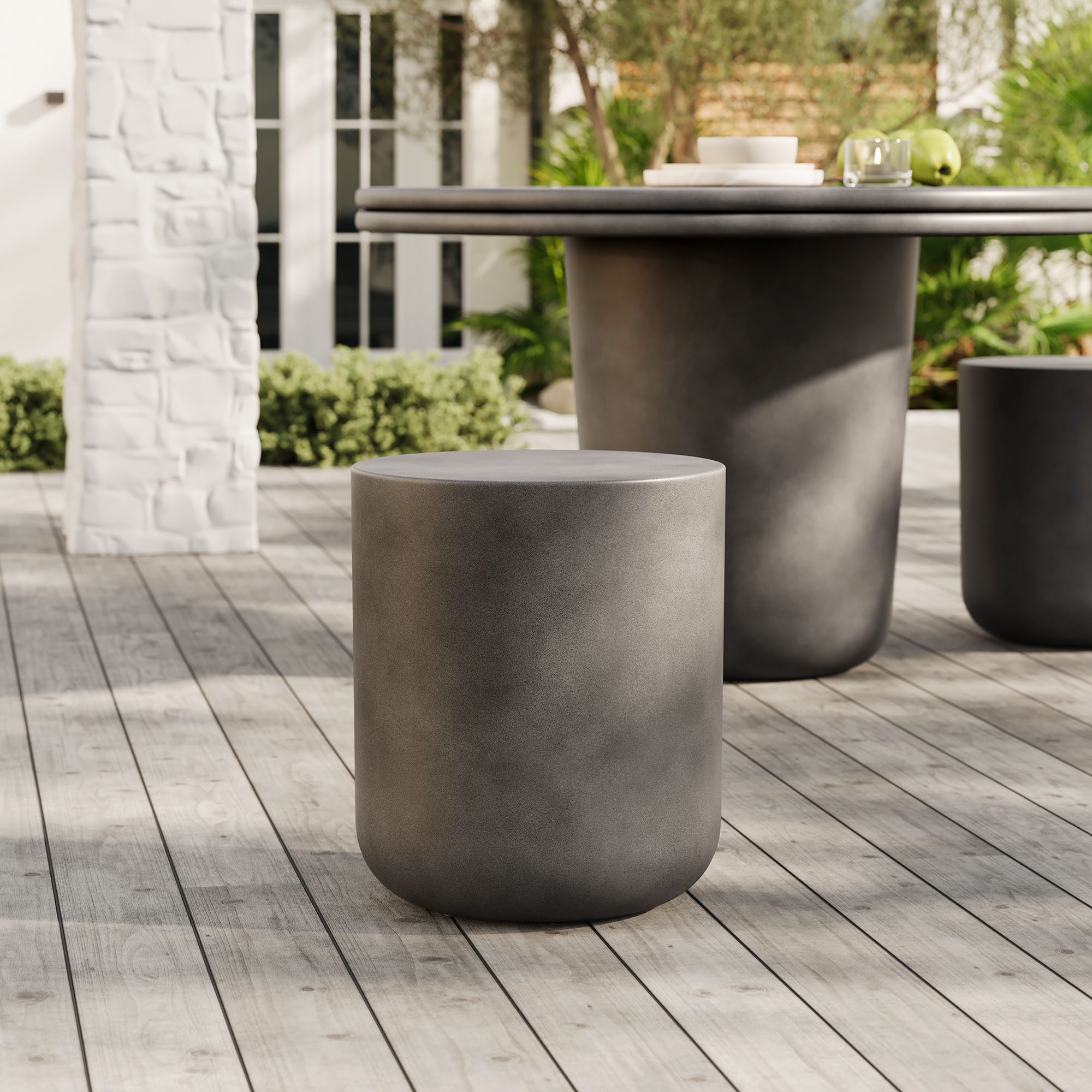 Brion Indoor - Outdoor Patio Concrete Stool by Modway - Image 10