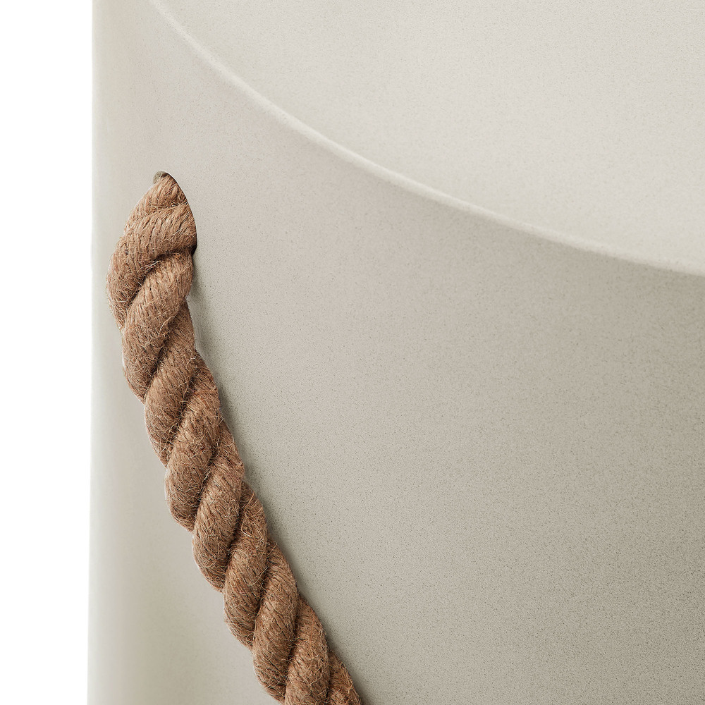 Isera Indoor - Outdoor Patio Rope Concrete Side Table Stool in Light Gray by Modway - Image 5