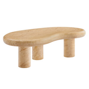 Elowen Indoor - Outdoor Patio Textured Faux Travertine Coffee Table in Travertine by Modway