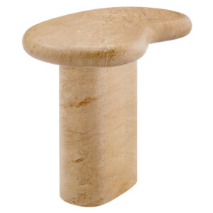 Elowen Indoor - Outdoor Patio Textured Faux Travertine Side Table in Travertine by Modway