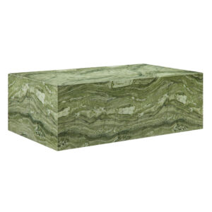 Jordana Square Plinth Indoor - Outdoor Patio Concrete Coffee Table in Green Marble by Modway