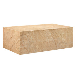 Jordana Square Plinth Indoor - Outdoor Patio Concrete Coffee Table in Travertine by Modway