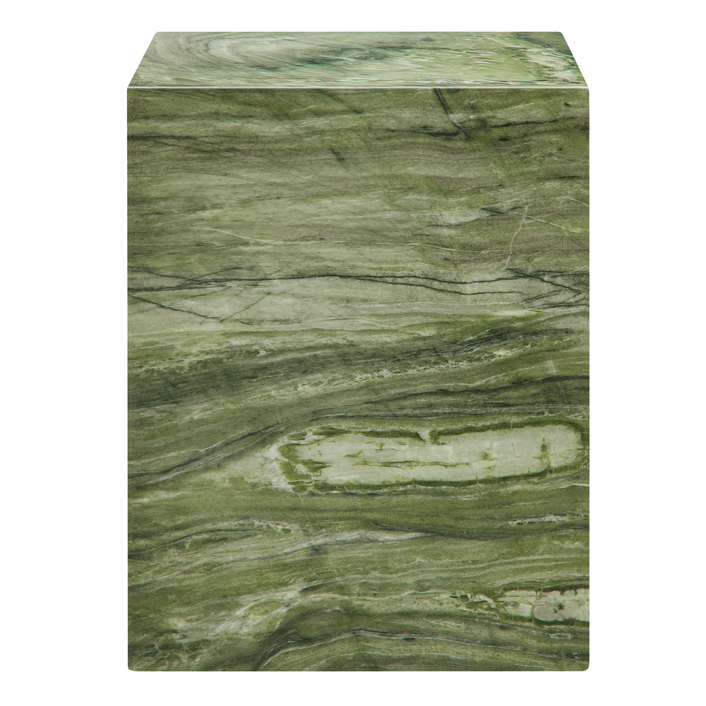 Jordana Square Plinth Indoor - Outdoor Patio Concrete Side Table in Green Marble by Modway - Image 5