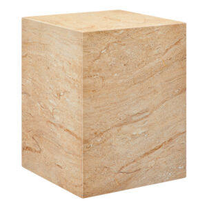 Jordana Square Plinth Indoor - Outdoor Patio Concrete Side Table in Travertine by Modway